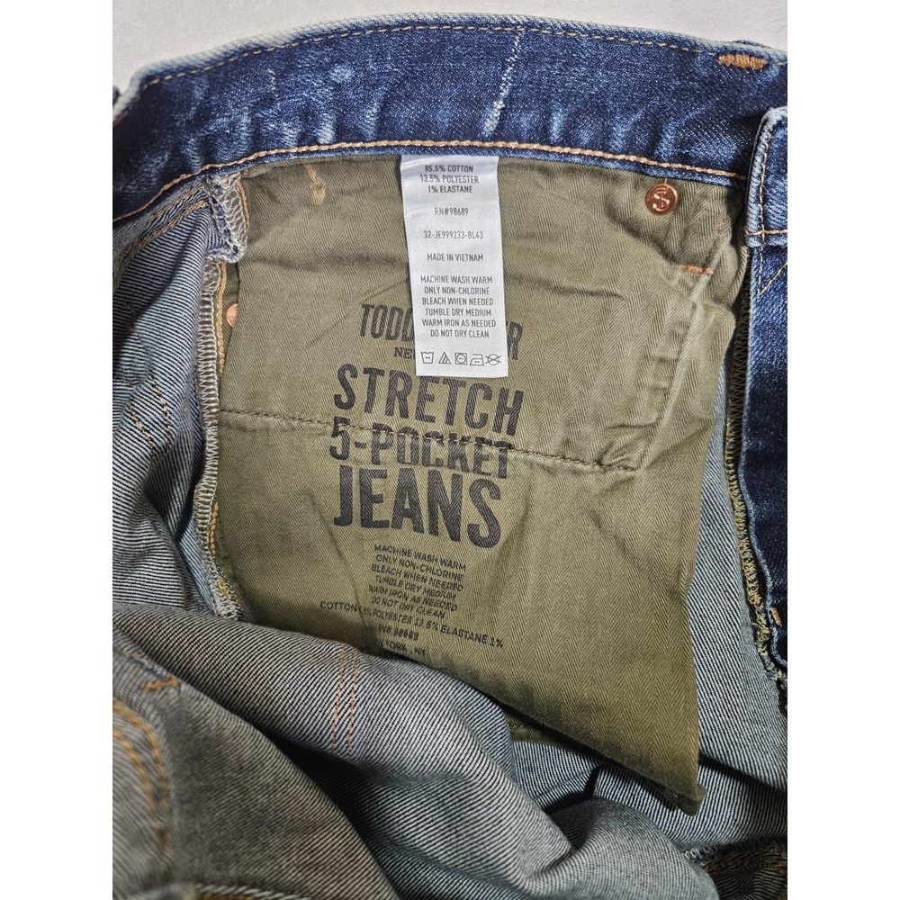Todd Snyder Denim Blue Jeans Stretch 5-Pocket Straight Fit Men Size 32x31 - Picture 8 of 11